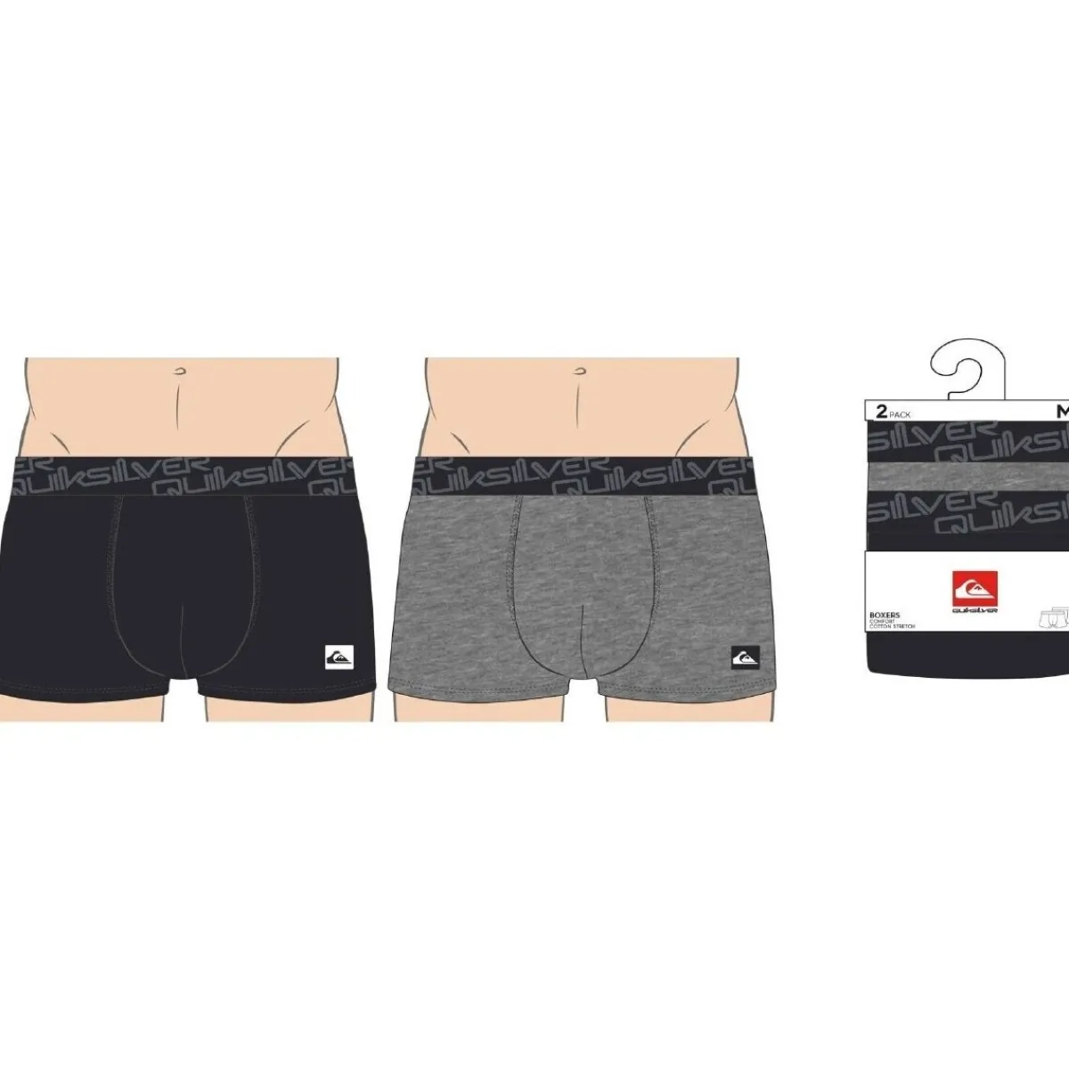 Quiksilver - Lot de 2 Boxer - gris et-Homme Slips