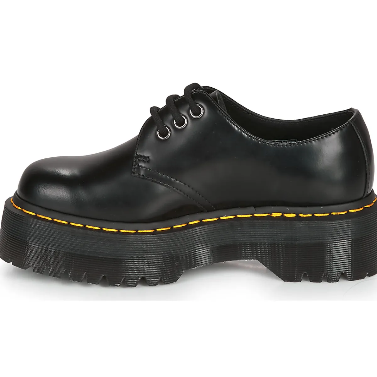 Dr. Martens 1461 QUAD BLACK POLISHED SMOOTH-Homme Derbies & Richelieu