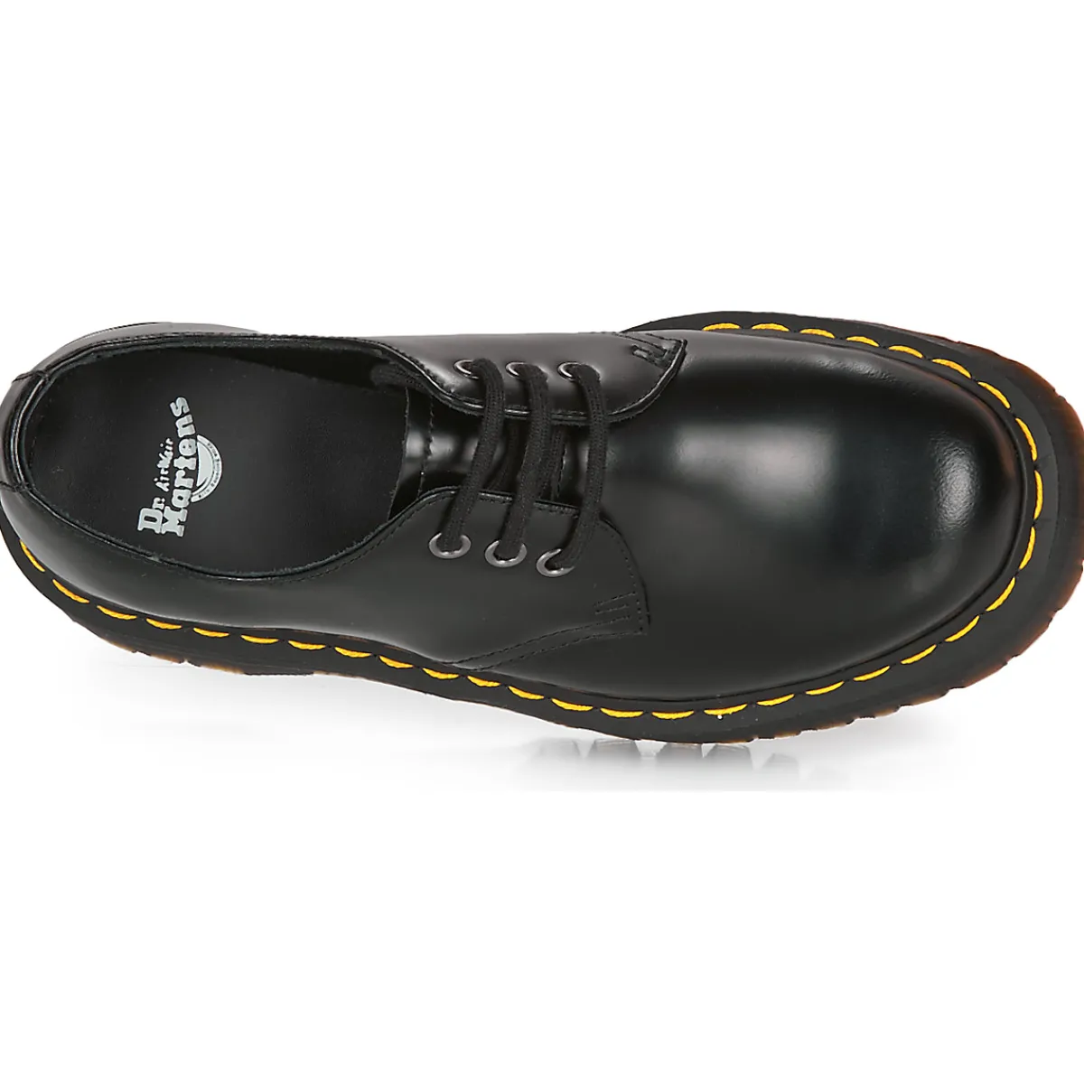 Dr. Martens 1461 QUAD BLACK POLISHED SMOOTH-Homme Derbies & Richelieu
