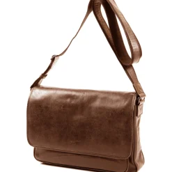 Gerard Henon Besace En Cuir De Vachette Vieilli Pleine Fleur GH 8352-Homme Besaces / Sacs Bandoulière