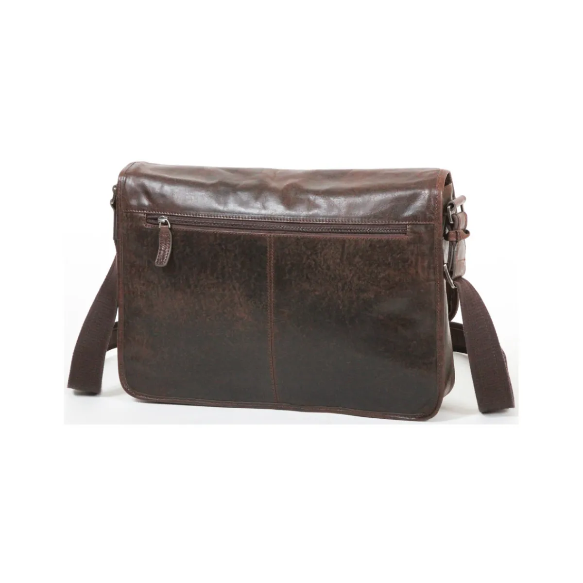 Gerard Henon Besace En Cuir De Vachette Vieilli Pleine Fleur GH 8352-Homme Besaces / Sacs Bandoulière