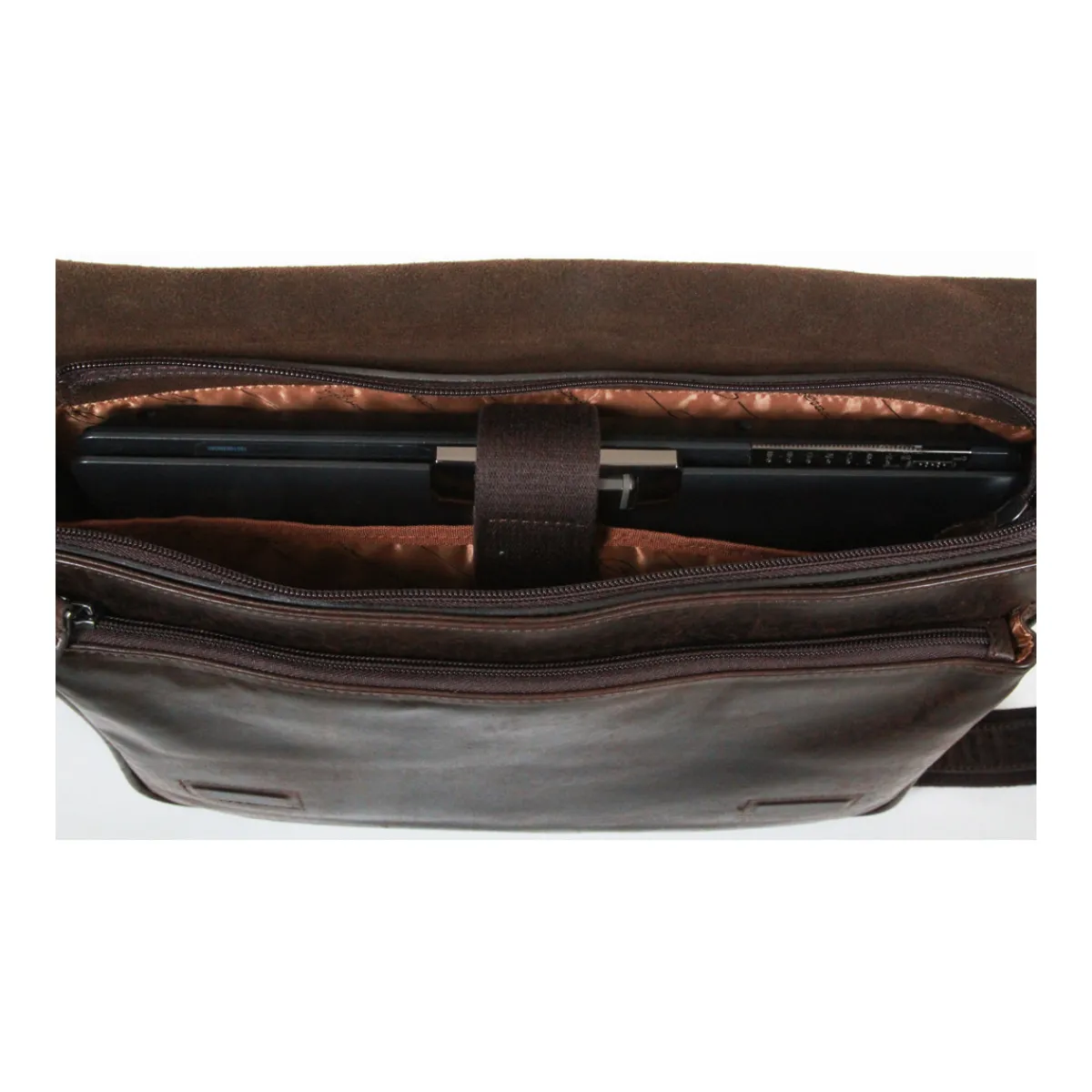 Gerard Henon Besace En Cuir De Vachette Vieilli Pleine Fleur GH 8352-Homme Besaces / Sacs Bandoulière