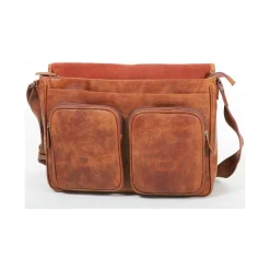 Gerard Henon Besace Outland En Cuir De Vachette Vieilli Pleine Fleur GH 8360-Homme Besaces / Sacs Bandoulière