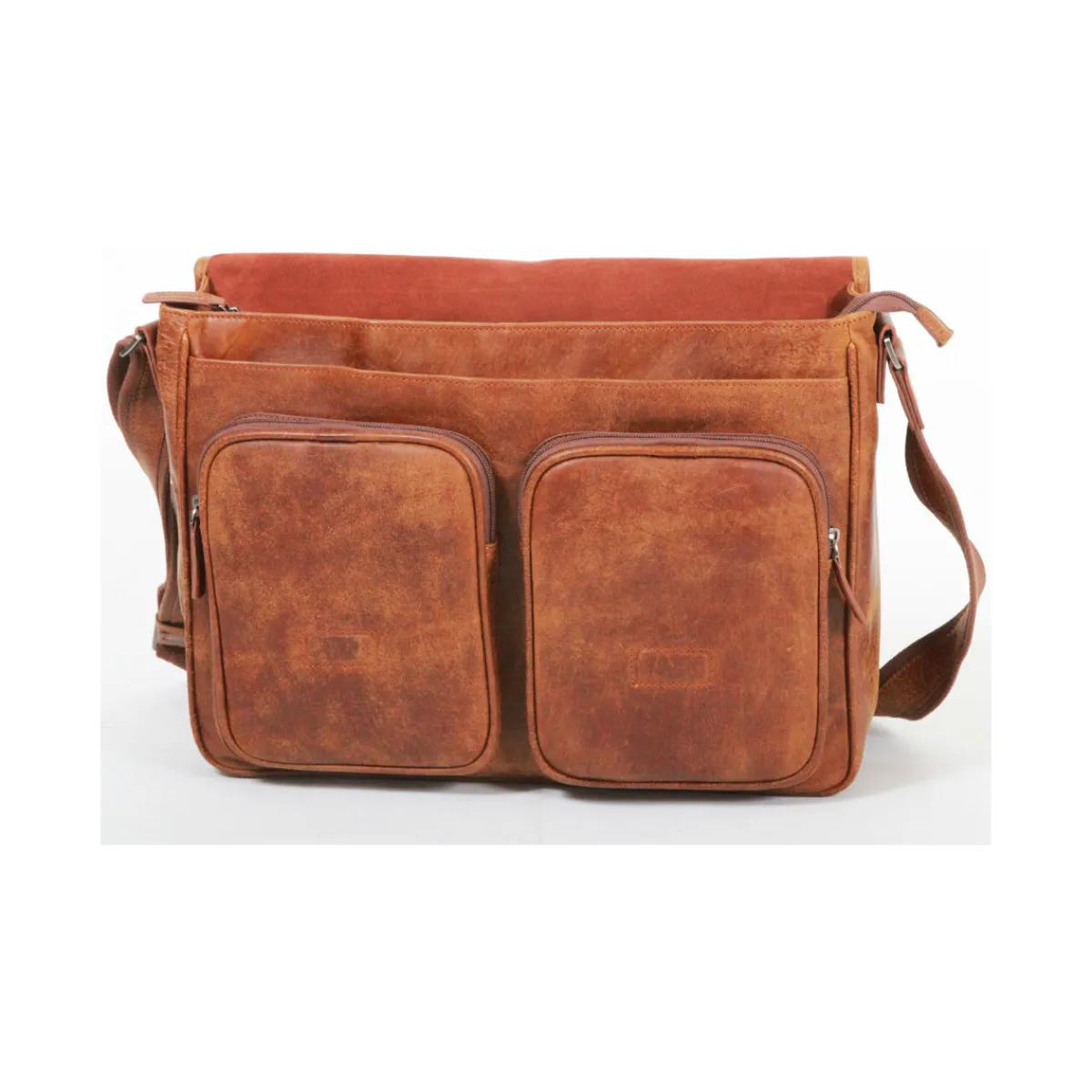 Gerard Henon Besace Outland En Cuir De Vachette Vieilli Pleine Fleur GH 8360-Homme Besaces / Sacs Bandoulière