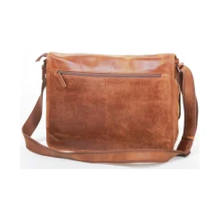 Gerard Henon Besace Outland En Cuir De Vachette Vieilli Pleine Fleur GH 8360-Homme Besaces / Sacs Bandoulière