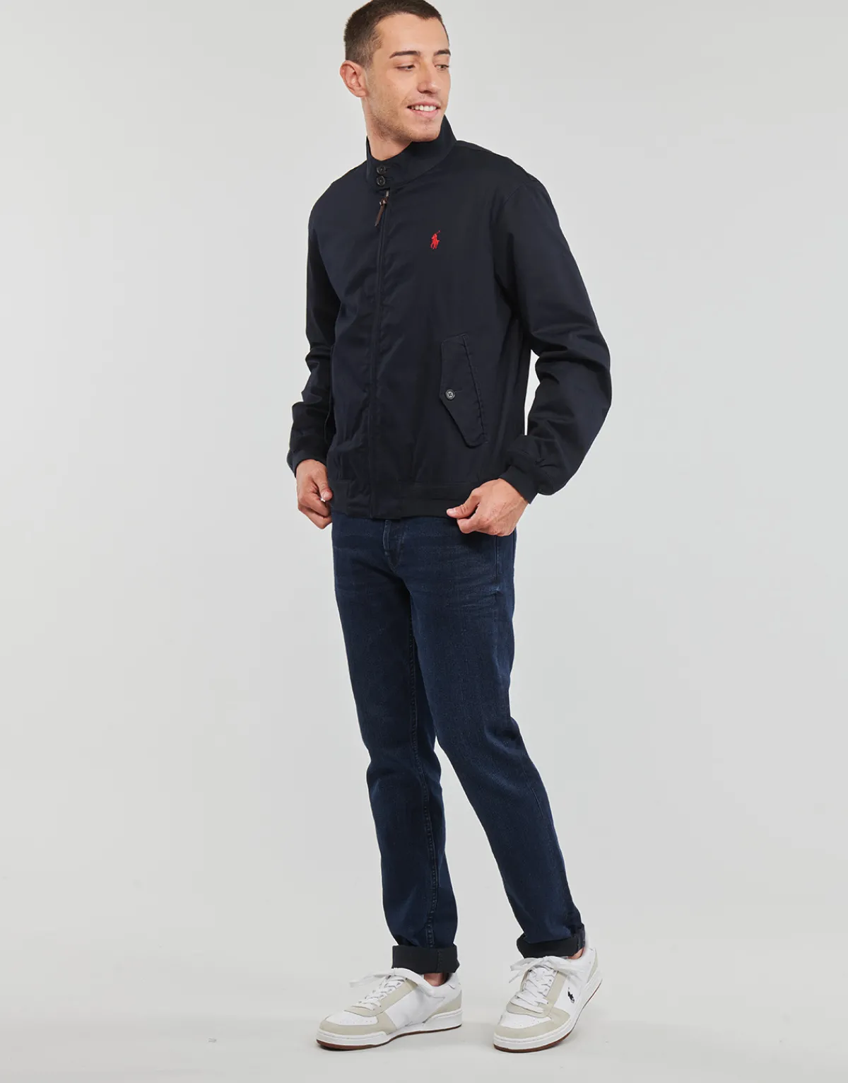 Polo Ralph Lauren BLOUSON ZIPPE EN SERGE DE COTON AVEC DOUBLURE TARTAN-Homme Vestes|Vestes