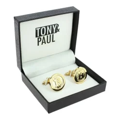 Tony & Paul Boutons de manchette Bitcoin doré-Homme Bijoux