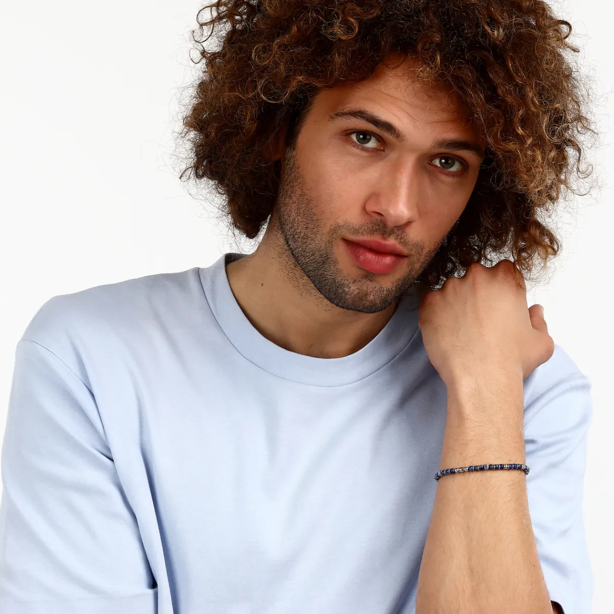 Sector Bracelet en acier et lasurite-Homme Bijoux