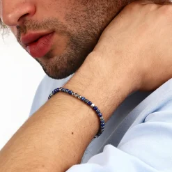 Sector Bracelet en acier et lasurite-Homme Bijoux