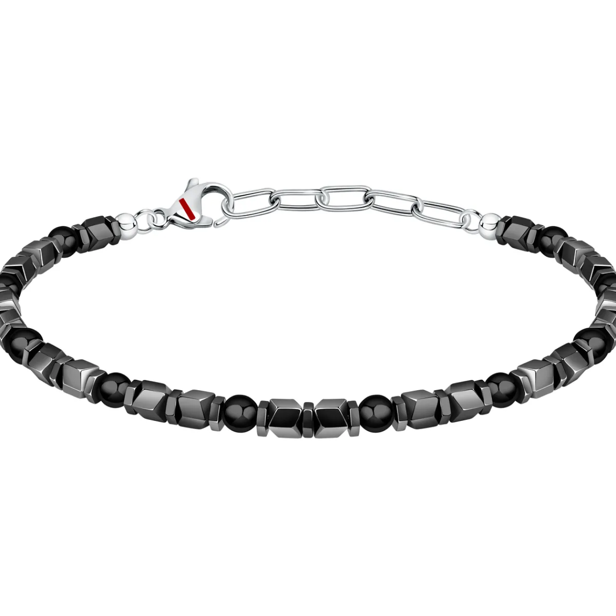 Sector Bracelet en acier et onyx-Homme Bijoux