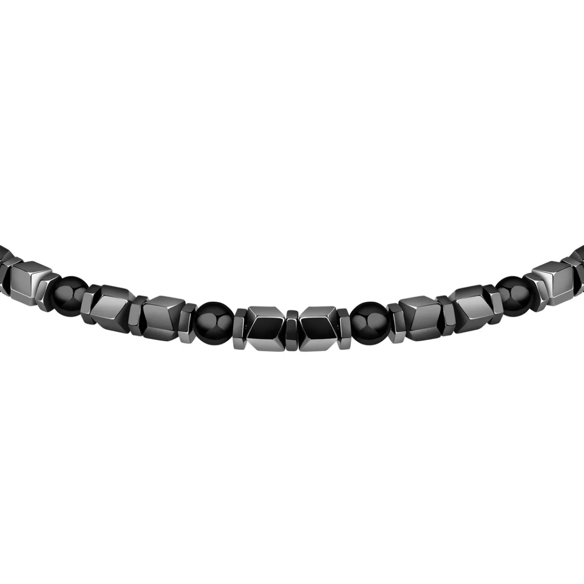 Sector Bracelet en acier et onyx-Homme Bijoux