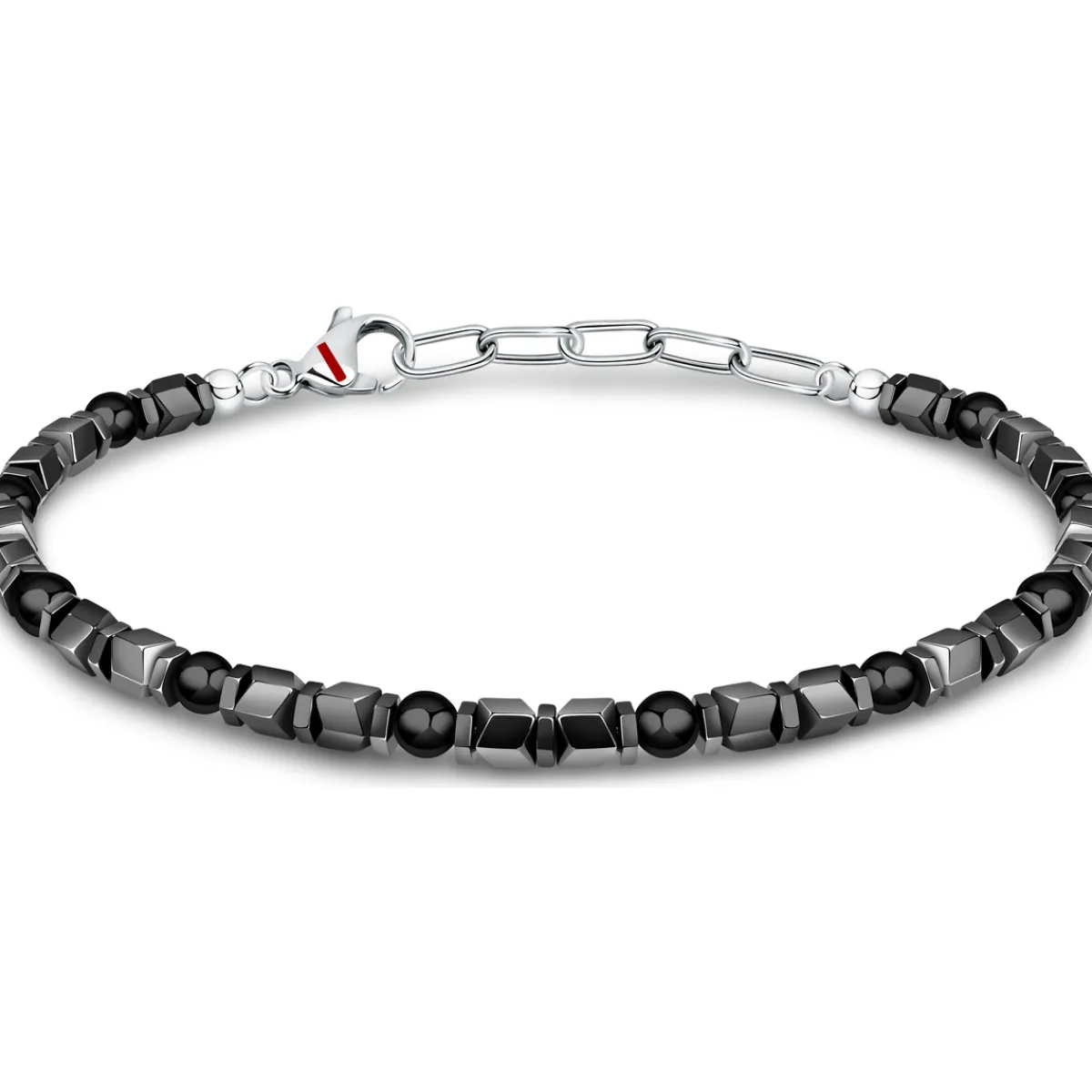 Sector Bracelet en acier et onyx-Homme Bijoux