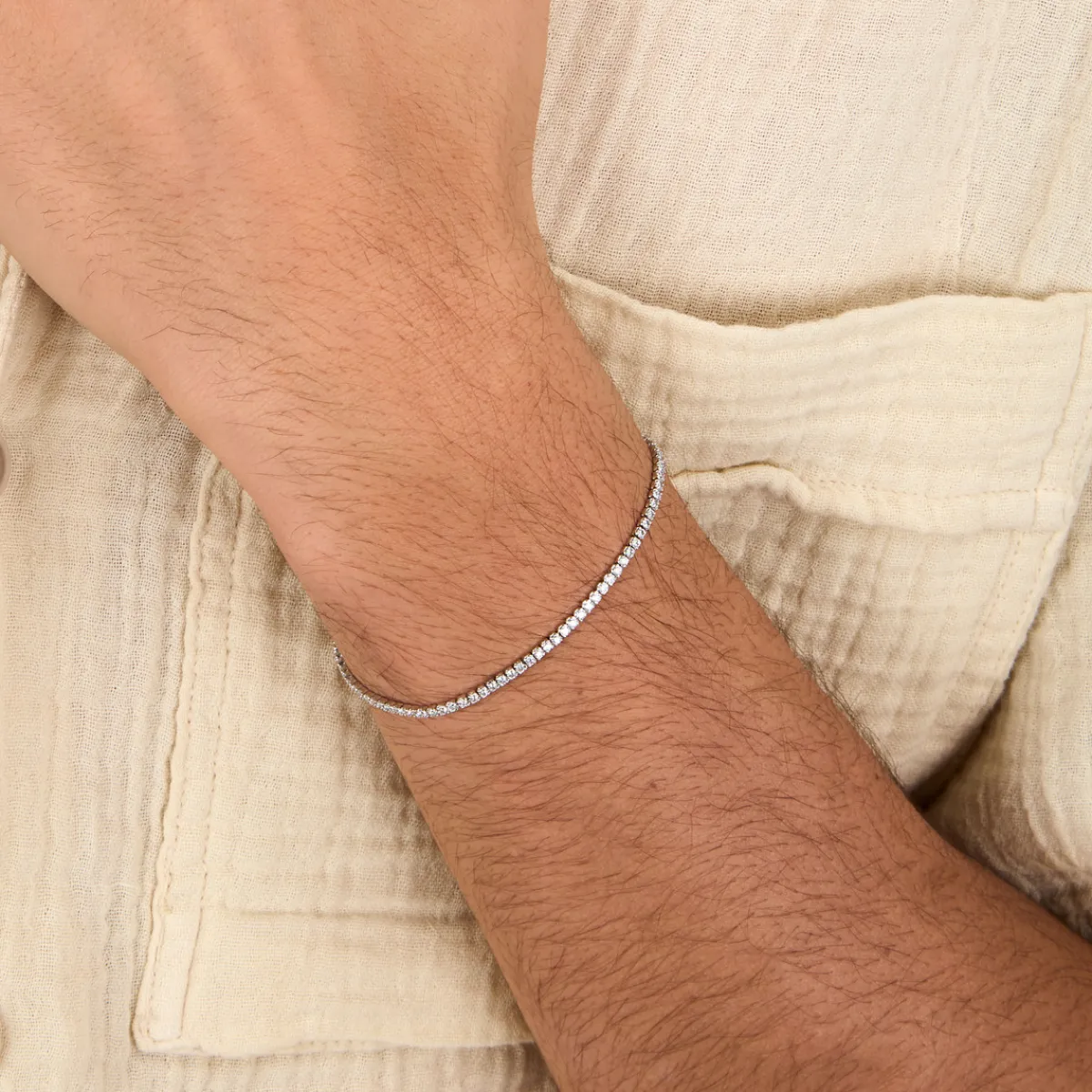 Cleor Bracelet en 925/1000 et zircon-Homme Bijoux