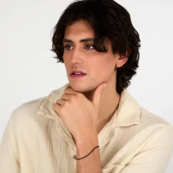 Cleor Bracelet en argent 925/1000 et zircon-Homme Bijoux