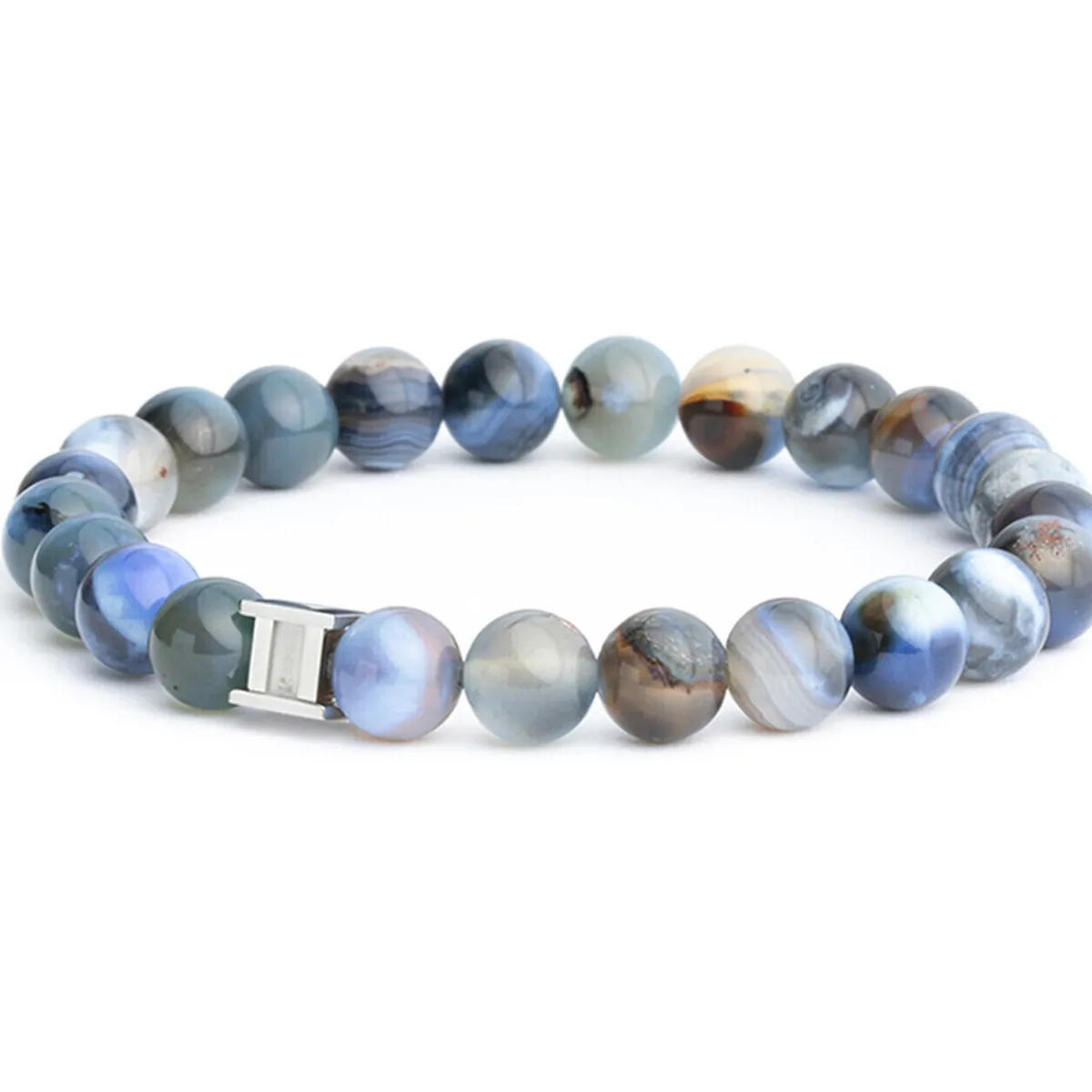Gemini Bracelet Indigo agathe bleue-Homme Bijoux