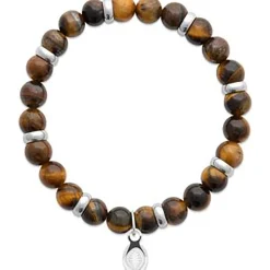 Brillaxis Bracelet homme perles oeil de tigre-Homme Bijoux