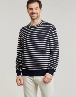 Tommy Hilfiger BRETON STRUCTURE CREW NECK-Homme Pulls & Gilets