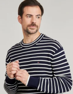 Tommy Hilfiger BRETON STRUCTURE CREW NECK-Homme Pulls & Gilets