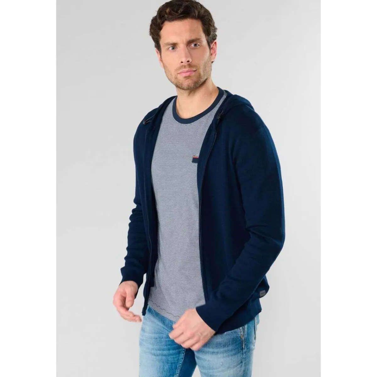 Le Temps des Cerises Cardigan krom marine-Homme Pulls & Gilets