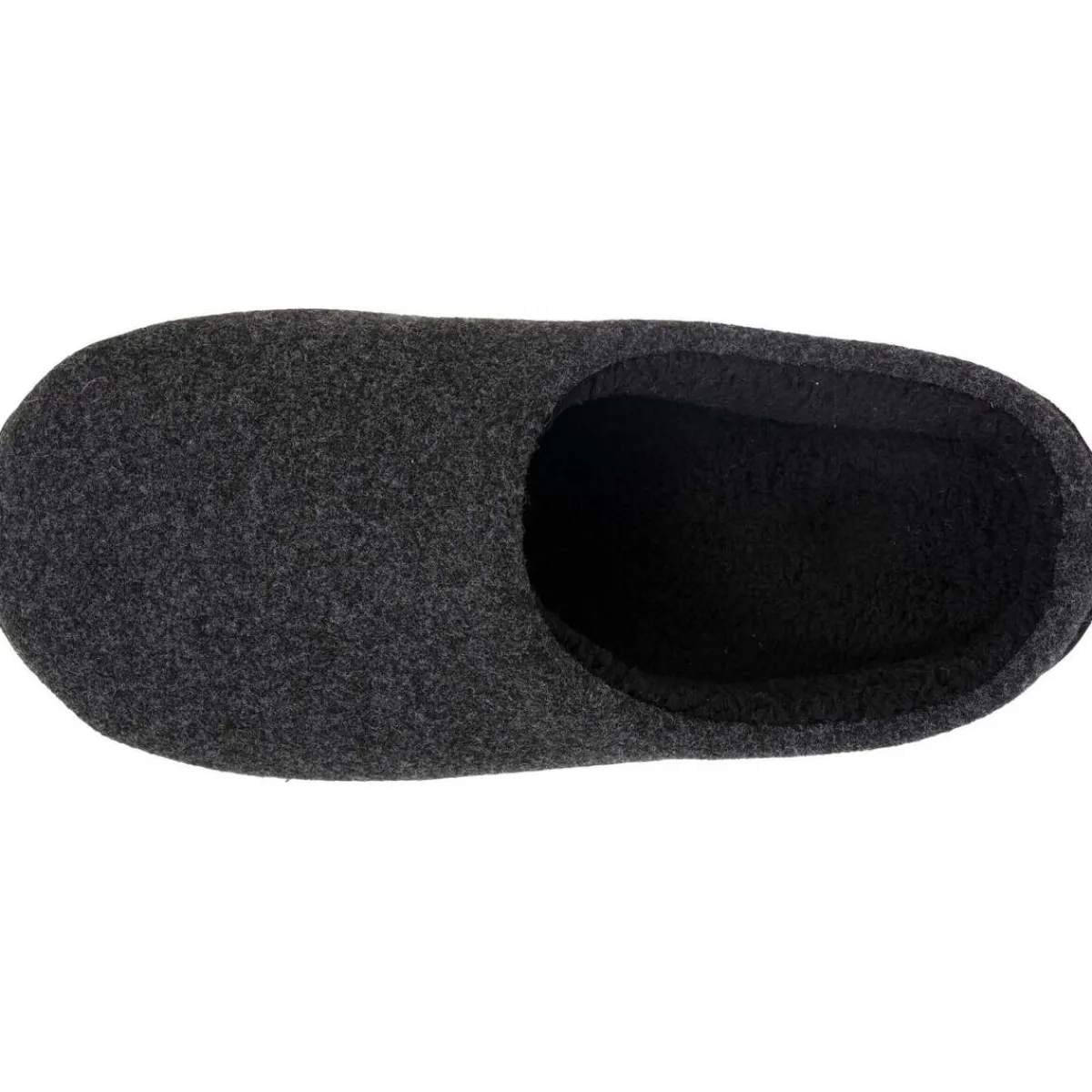 Isotoner Chaussons mules Homme Noir feutrine chinée-Homme Pantoufles / Chaussons