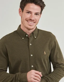 Polo Ralph Lauren CHEMISE AJUSTEE COL BOUTONNE EN POLO FEATHERWEIGHT-Homme Chemises