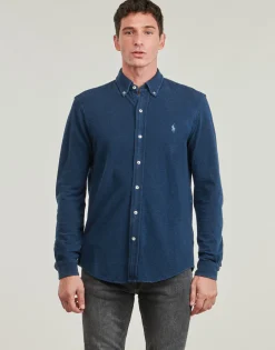 Polo Ralph Lauren CHEMISE AJUSTEE COL BOUTONNE EN POLO FEATHERWEIGHT-Homme Chemises