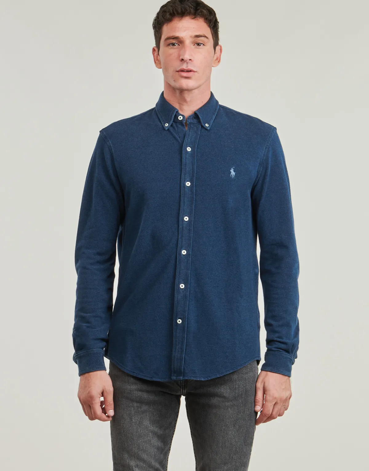 Polo Ralph Lauren CHEMISE AJUSTEE COL BOUTONNE EN POLO FEATHERWEIGHT-Homme Chemises