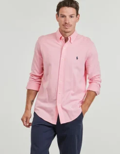 Polo Ralph Lauren CHEMISE AJUSTEE COL BOUTONNE EN POLO FEATHERWEIGHT-Homme Chemises