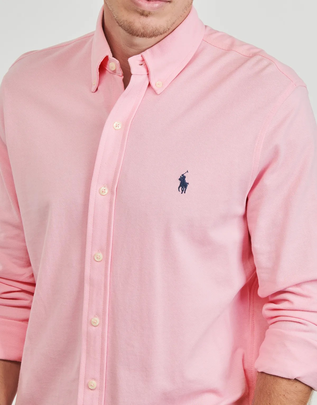 Polo Ralph Lauren CHEMISE AJUSTEE COL BOUTONNE EN POLO FEATHERWEIGHT-Homme Chemises