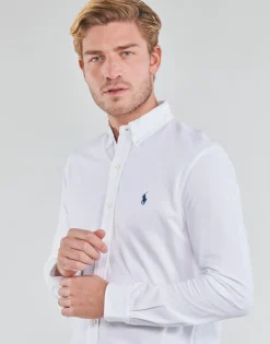 Polo Ralph Lauren CHEMISE AJUSTEE COL BOUTONNE EN POLO FEATHERWEIGHT-Homme Chemises