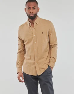 Polo Ralph Lauren CHEMISE AJUSTEE COL BOUTONNE EN POLO FEATHERWEIGHT-Homme Chemises