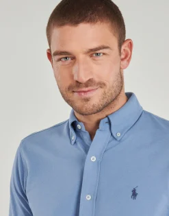 Polo Ralph Lauren CHEMISE AJUSTEE COL BOUTONNE EN POLO FEATHERWEIGHT-Homme Chemises