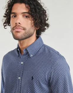 Polo Ralph Lauren CHEMISE AJUSTEE COL BOUTONNE EN POLO FEATHERWEIGHT-Homme Chemises