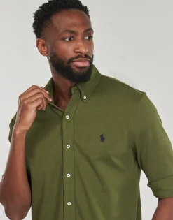 Polo Ralph Lauren CHEMISE AJUSTEE COL BOUTONNE EN POLO FEATHERWEIGHT-Homme Chemises