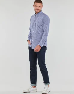 Polo Ralph Lauren CHEMISE AJUSTEE EN POPLINE DE COTON COL BOUTONNE-Homme Chemises