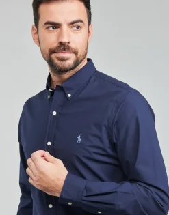 Polo Ralph Lauren CHEMISE AJUSTEE SLIM FIT EN POPELINE UNIE-Homme Chemises