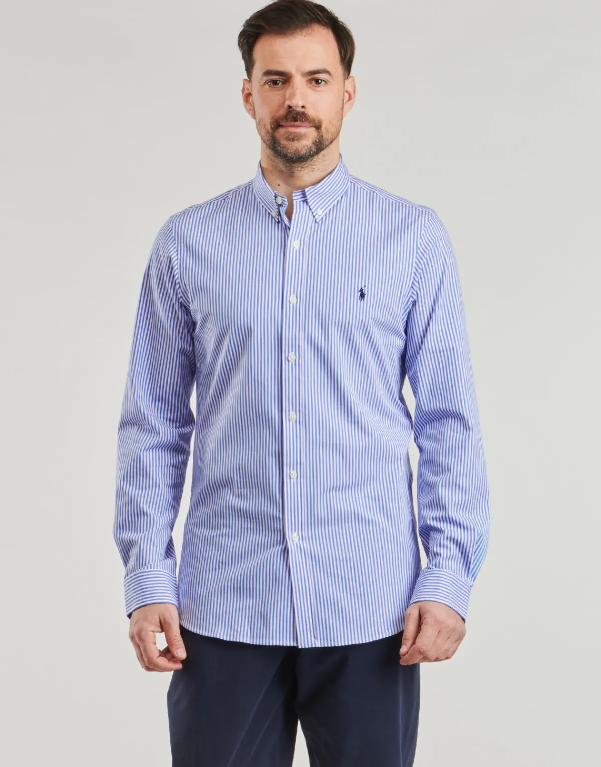 Polo Ralph Lauren CHEMISE AJUSTEE SLIM FIT EN POPELINE RAYEE-Homme Chemises