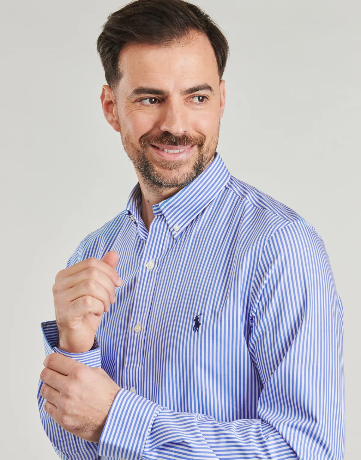 Polo Ralph Lauren CHEMISE AJUSTEE SLIM FIT EN POPELINE RAYEE-Homme Chemises