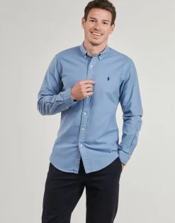 Polo Ralph Lauren CHEMISE AJUSTEE SLIM FIT EN OXFORD LEGER-Homme Chemises
