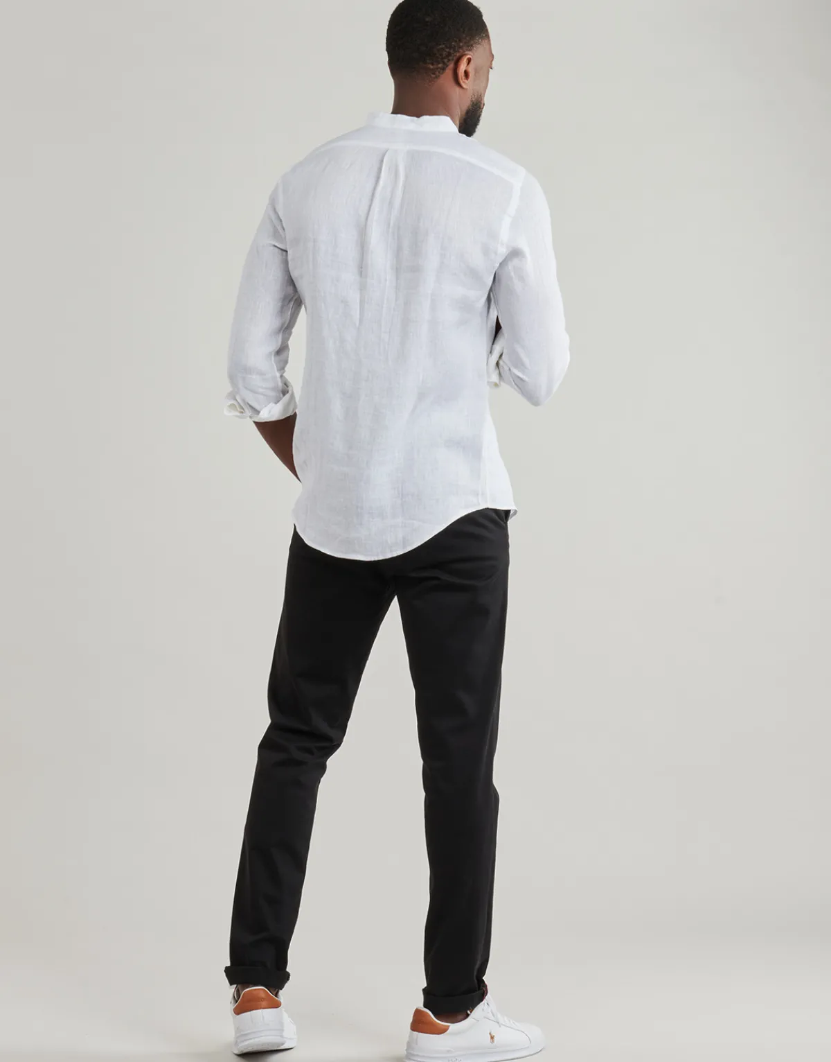 Polo Ralph Lauren CHEMISE AJUSTEE SLIM FIT EN LIN COL MAO-Homme Chemises