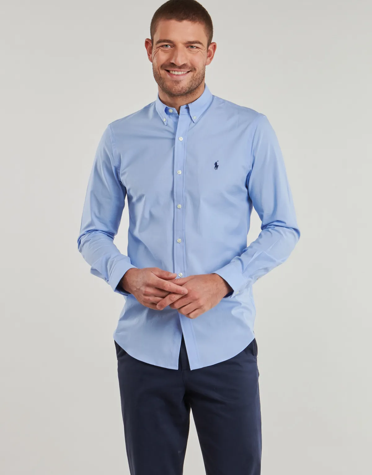 Polo Ralph Lauren CHEMISE AJUSTEE SLIM FIT EN POPELINE UNIE-Homme Chemises