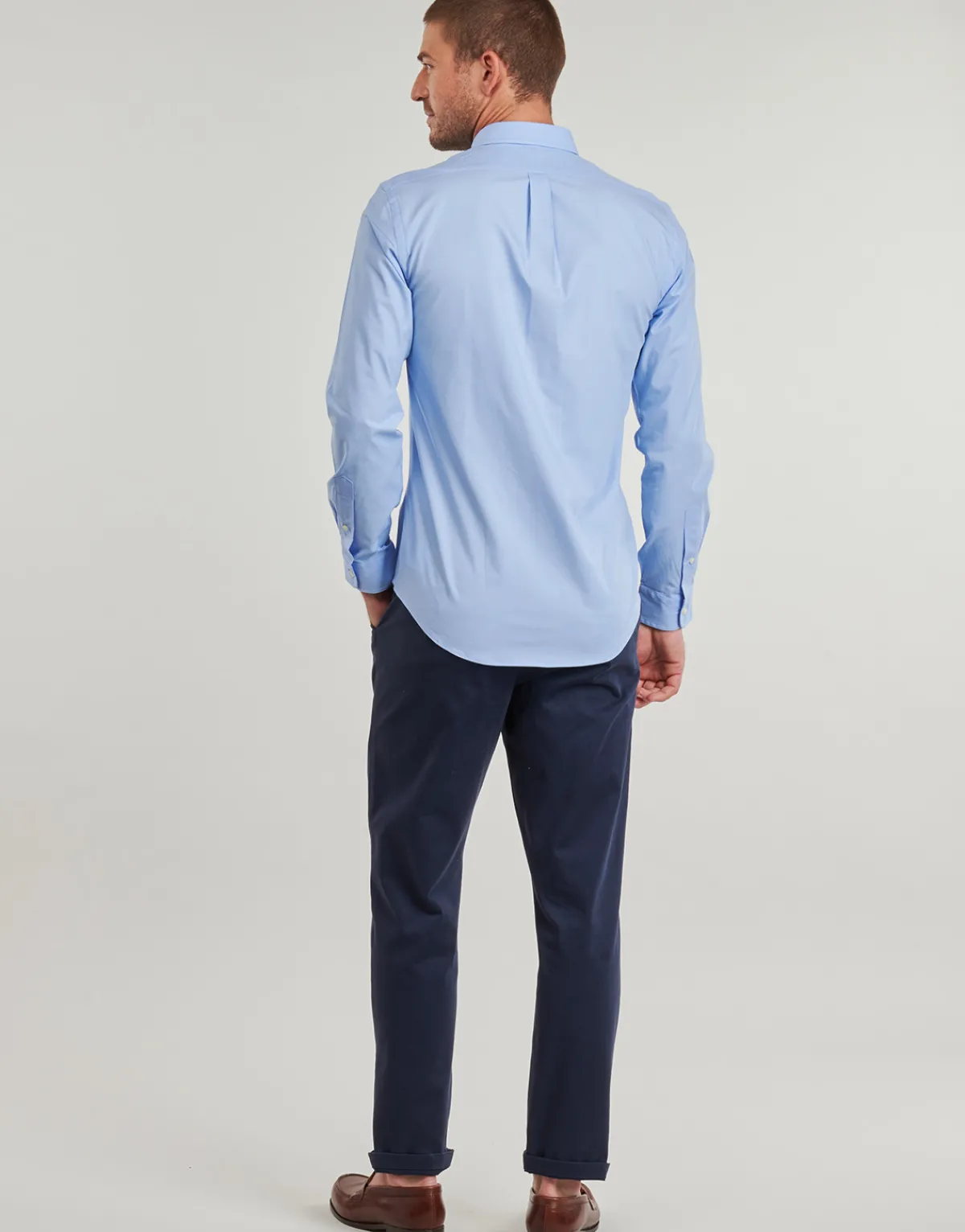 Polo Ralph Lauren CHEMISE AJUSTEE SLIM FIT EN POPELINE UNIE-Homme Chemises