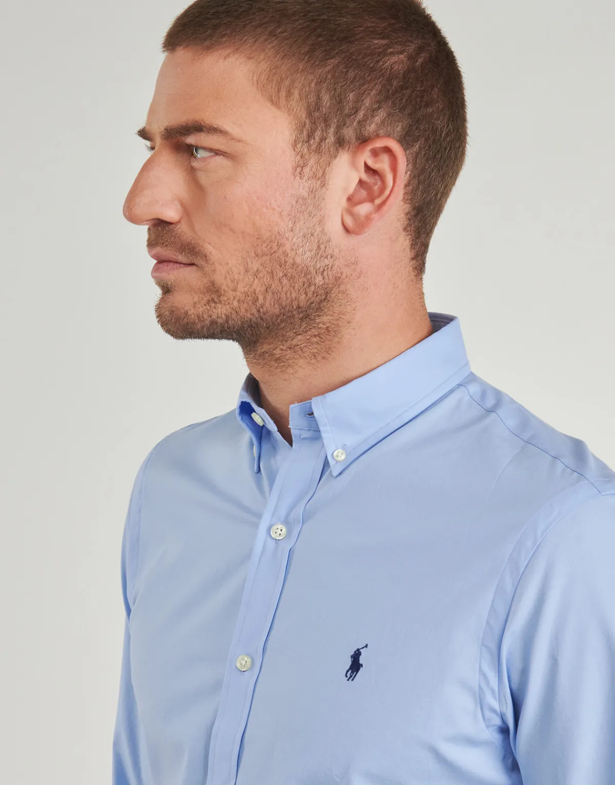 Polo Ralph Lauren CHEMISE AJUSTEE SLIM FIT EN POPELINE UNIE-Homme Chemises