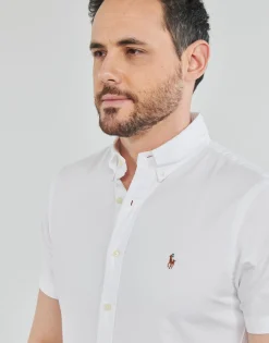 Polo Ralph Lauren CHEMISE AJUSTEE SLIM FIT EN OXFORD UNIE-Homme Chemises