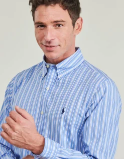 Polo Ralph Lauren CHEMISE COUPE DROITE EN POPLINE DE COTON COL BOUTONNE-Homme Chemises