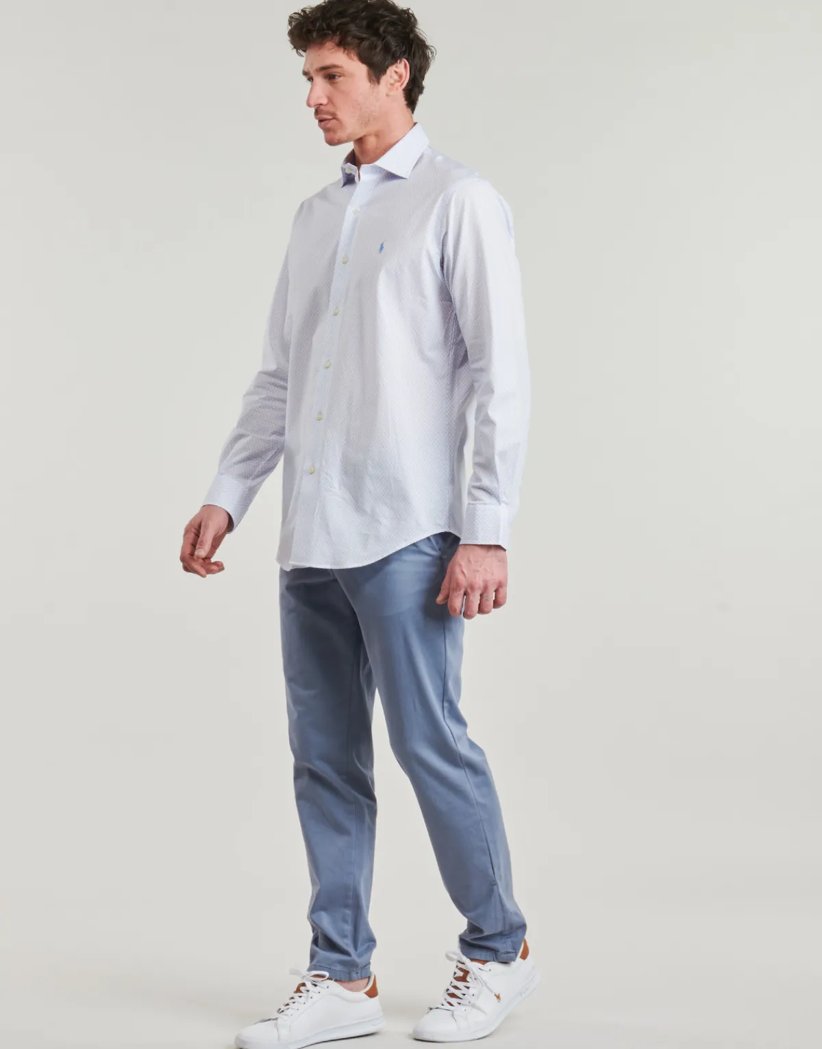 Polo Ralph Lauren CHEMISE COUPE DROITE EN POPELINE MICRO MOTIF-Homme Chemises