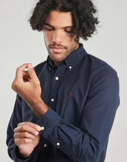 Polo Ralph Lauren CHEMISE DROITE CUSTOM EN OXFORD LEGER-Homme Chemises