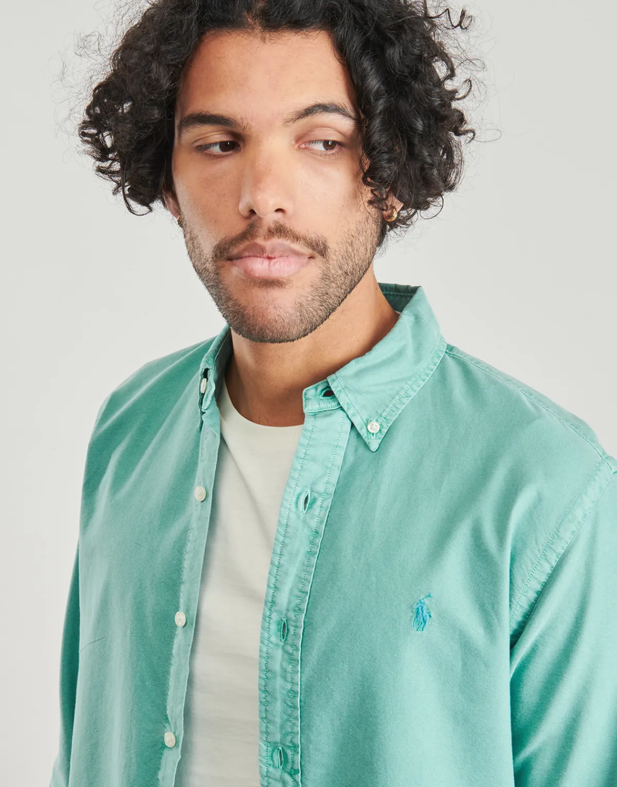 Polo Ralph Lauren CHEMISE DROITE CUSTOM EN OXFORD LEGER-Homme Chemises