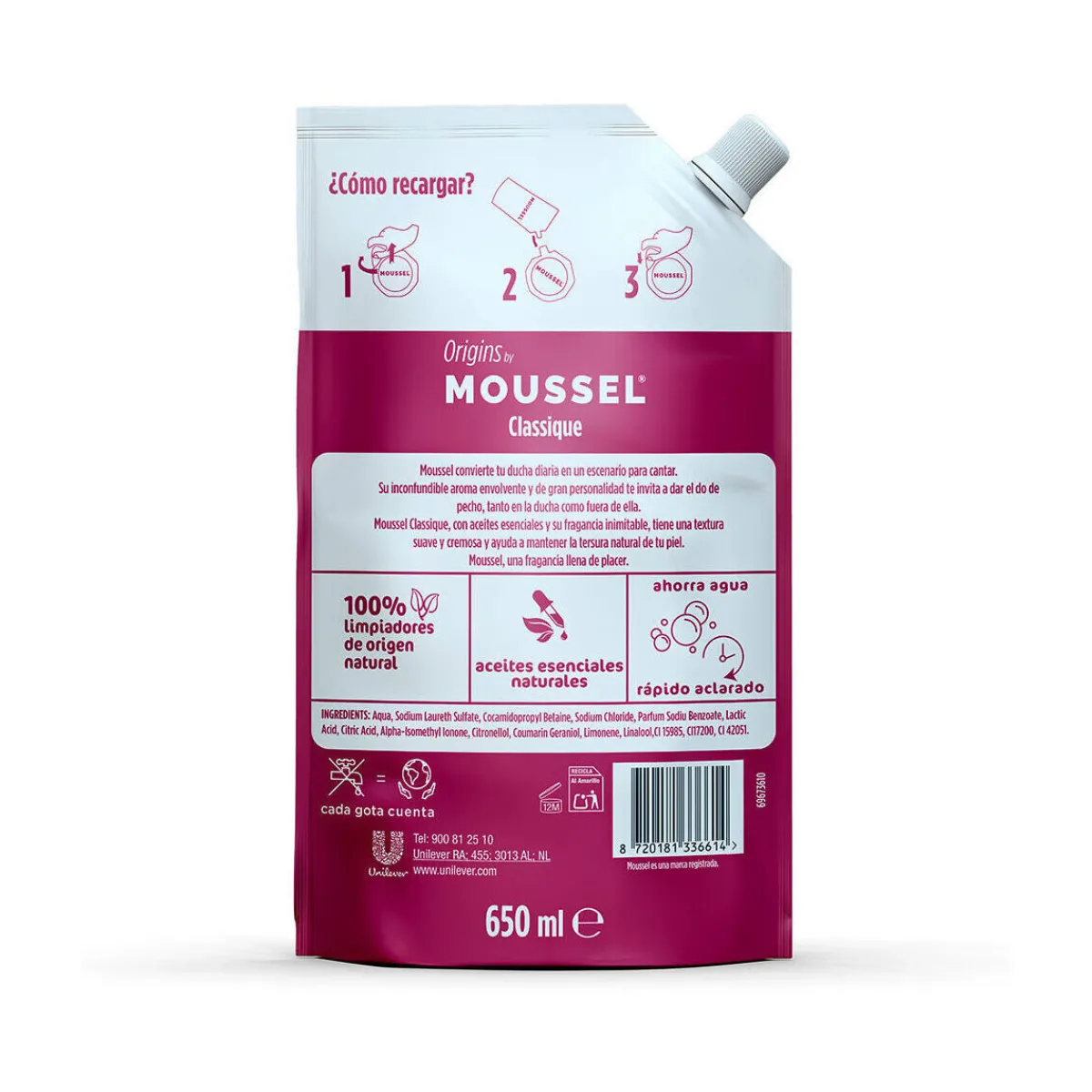 Moussel Classique Gel Douche Original Recharge-Homme Soins Corps & Bain