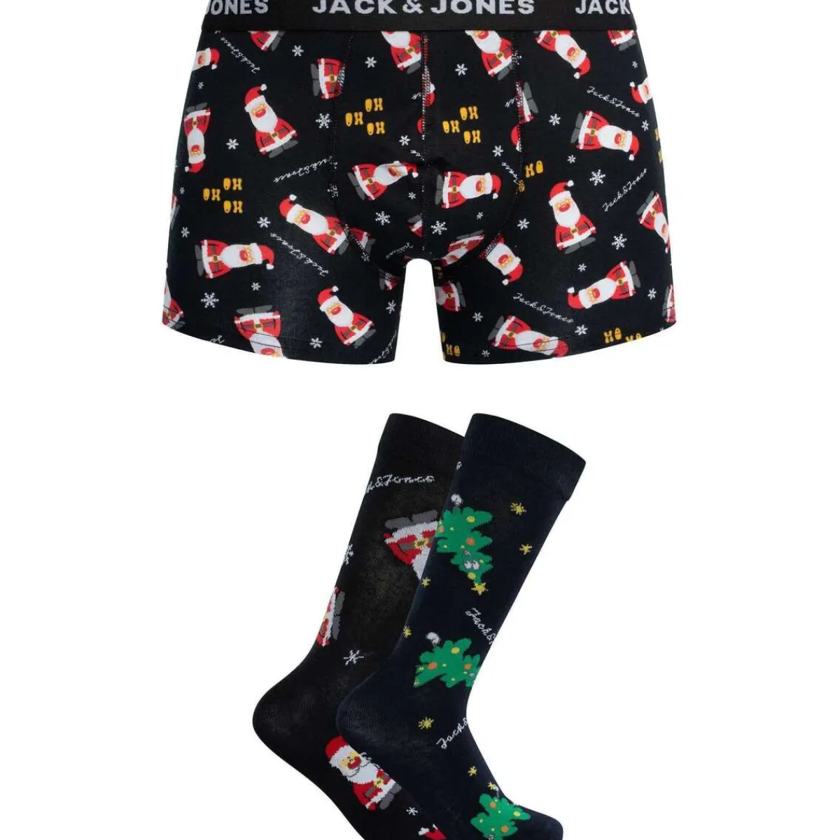 Jack & Jones Coffret cadeau Ho Ho Ho Trunks et 2 paires de chaussettes-Homme Caleçons